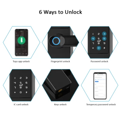 Цифровые WiFi Tuya Smart Поддержка блокировки считывателя отпечатков пальцев код разблокировки карты NFC