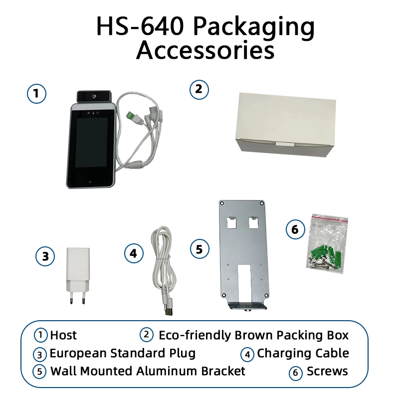 4.3 Inch Display Face + Temperature Recognition EU Health Qr Code Scanning HS-640