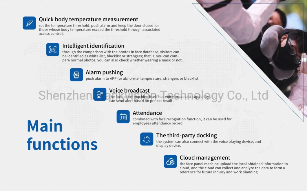 Thermal Facial Recognition CCTV Cameras Inspection Detection IP Ai Face Detection Panel Camera