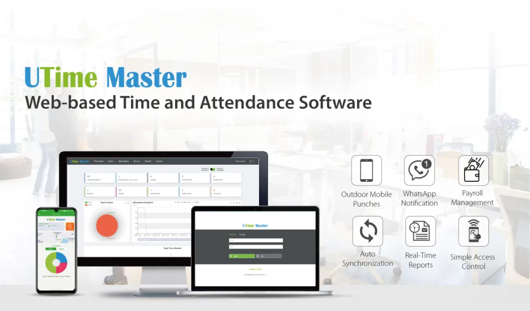 Utimemaster Cloud Software Biometric Machine Fingerprint Reader Face Access Control Time Attendance