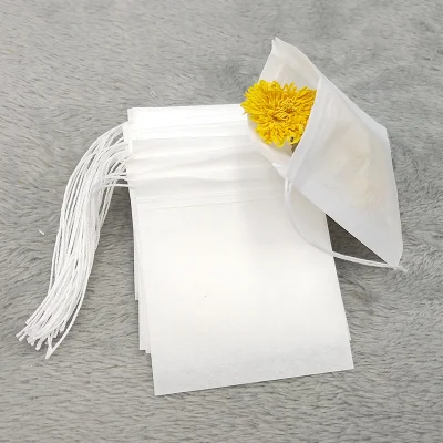Empty Filter Paper Bag with Drawstring Individual Tea Bags with Strings
