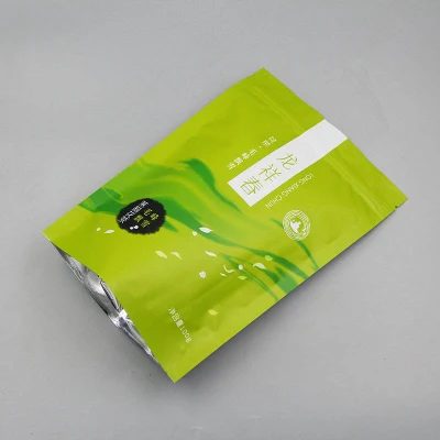 Green Tea Packaging Bag Custom Printed Doypack Coffee Pouch Empty Tea Bag Packaging Smell Proof Popular