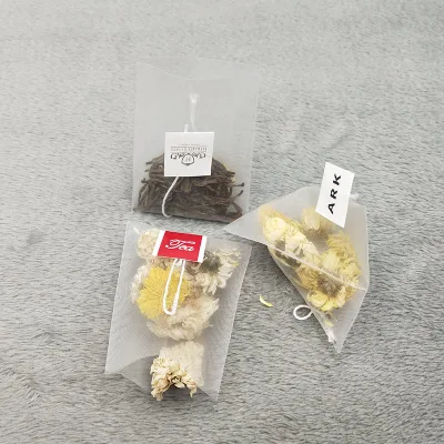 Top Quality Popular Empty Nylon Pyramid Tea Bag with String and Tag