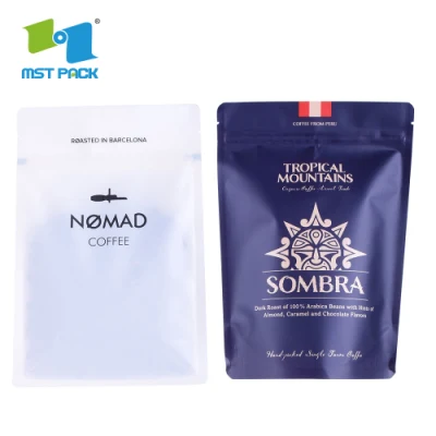 Custom Printing Round Bottom Coffee Bean Packaging Bags Stand up Pouches with Ziplock and Window