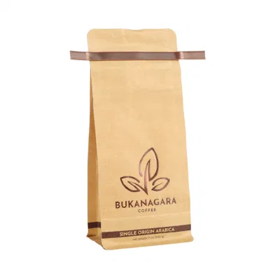 Biodegradable Kraft Empty Coffee Beans Packing Bag