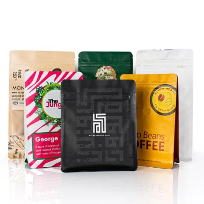 Custom Aluminum Foil Ziplock Food Packing K Seal Coffee Packaging Pouch Bag with Zipper and Valve
