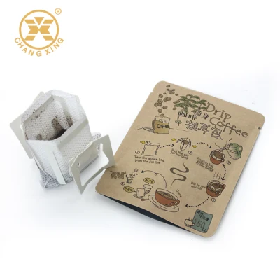 Customized Disposable Single Serve Empty Tea Packaging Sachet Paper Box Portable Hanging Ear Coffee Drip Filter Bag