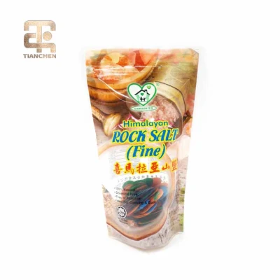 Zipper Self-Standing Plastic Bath Natural Salt Stand up Pouch Clear Ziplock Packaging Bag