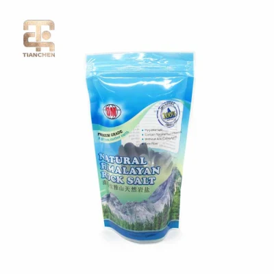 Zipper Self-Standing Plastic Bath Natural Salt Stand up Pouch Clear Ziplock Packaging Bag