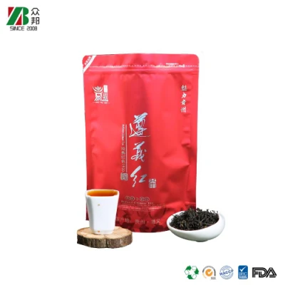 Custom Stand up Aluminum Loose Leaf Tea Plastic Food Packaging Ziplock Bag