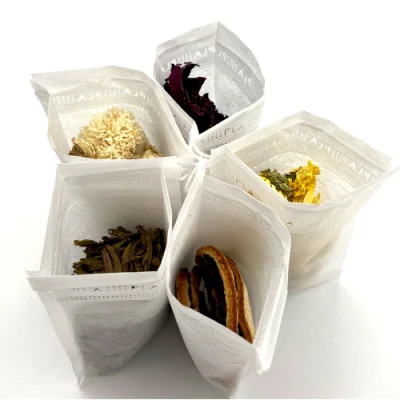  Food Grade Drawstring PLA Corn Fiber Empty Pyramid Shape Tea Bag Packaging