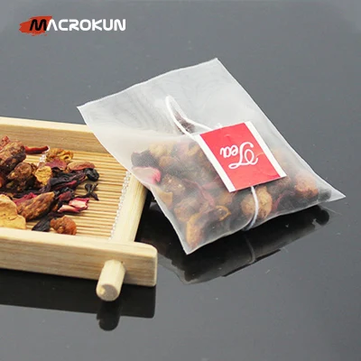Top Quality Popular Empty Nylon Pyramid Tea Bag with String and Tag