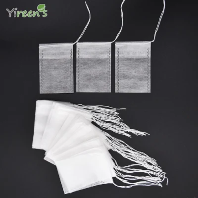 Compostable Ultrasonic PLA Non Woven Fabric Drawstrings Coffee Filter Tea Bags 100 X 120mm
