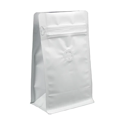 1kg Resealable Customized Kraft Bags Valve and with Zipper Coffee Bean Bag