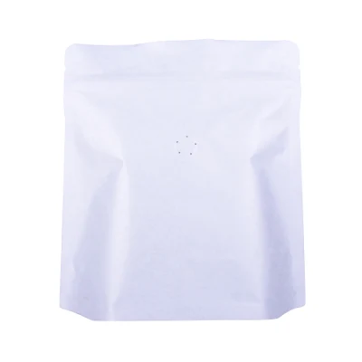  Matte White Kraft Paper Roasted Coffee Beans Doypack with Heat Sealable Zip Lock