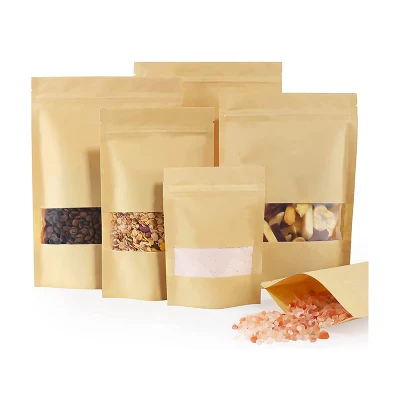 Compostable 12oz Matte White Green Kraft Paper Coffee Bag Eco Friendly Biodegradable Zip Lock Stand up Tea Leaves Packaging Bag with Zipper