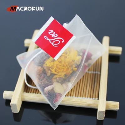 Custom Printed Pyramid Biodegradable Tea Packaging Nylon Tea Bag