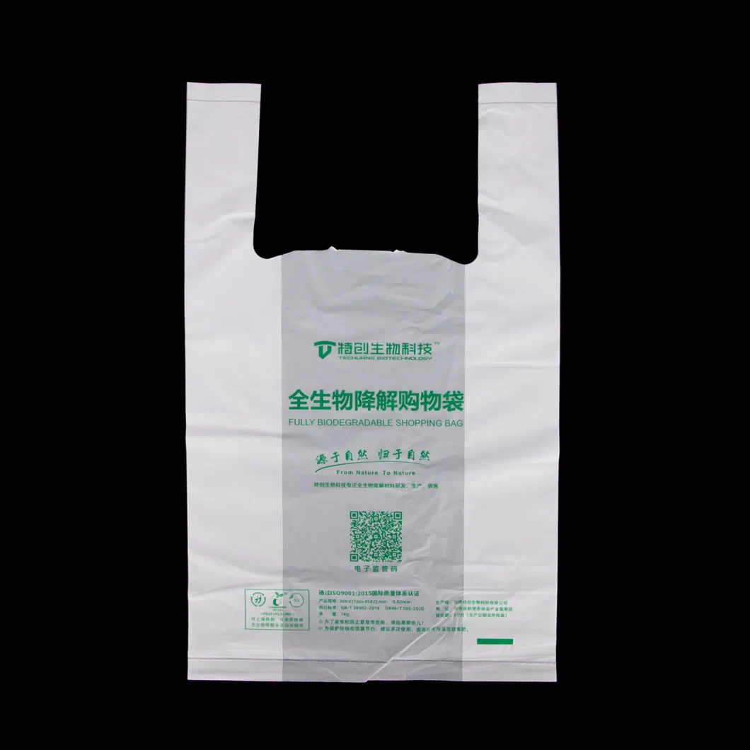 Biodegradable Eco-Friendly Biodegradable Plastic Shopping Bags Tshirt Handle Bag