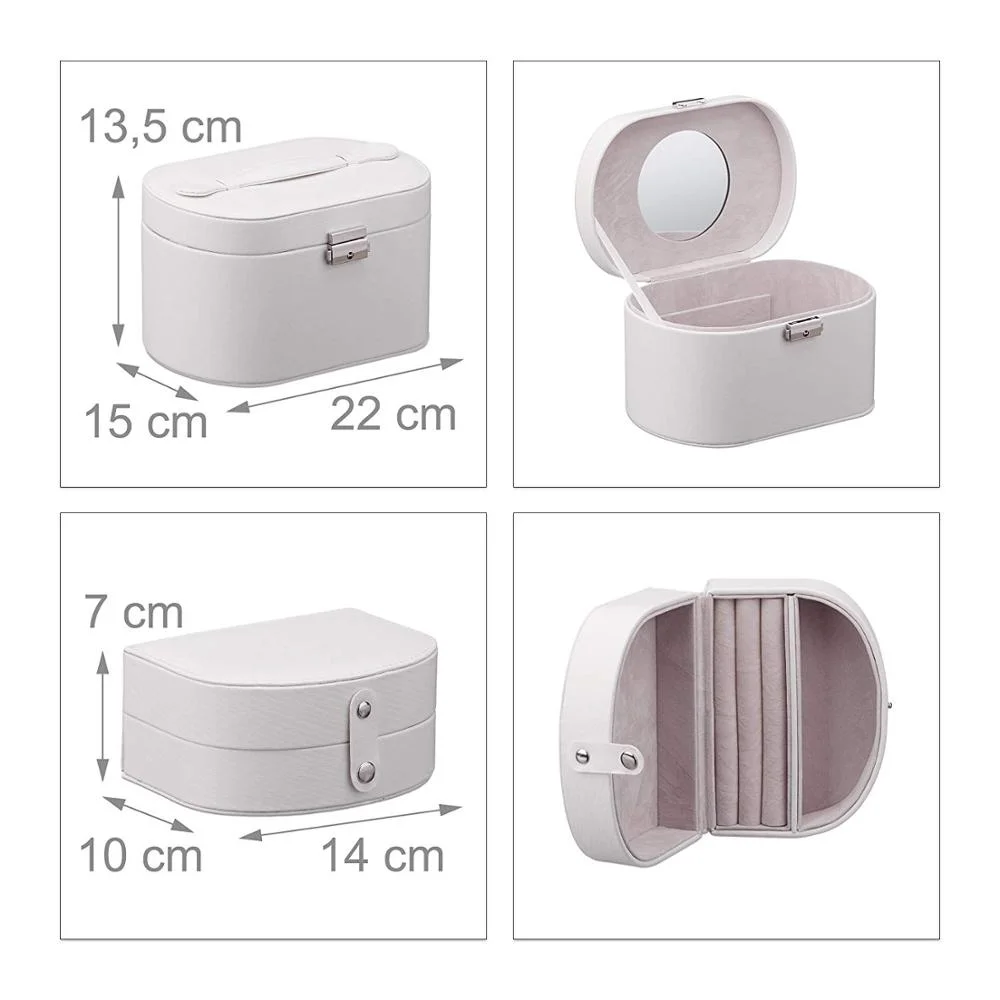 White PU Leather Custom Jewelry Box Packaging