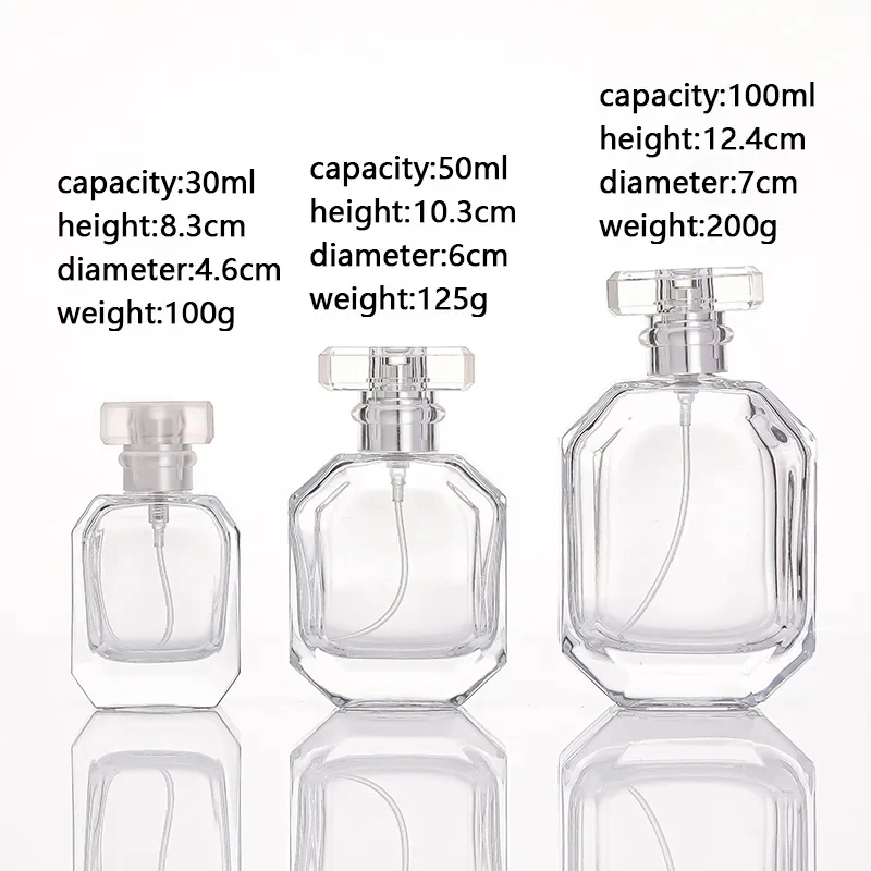 30ml 50ml 100ml High Quality Square Perfume Bottle Empty Private Label Perfume Bottle Custom Logo