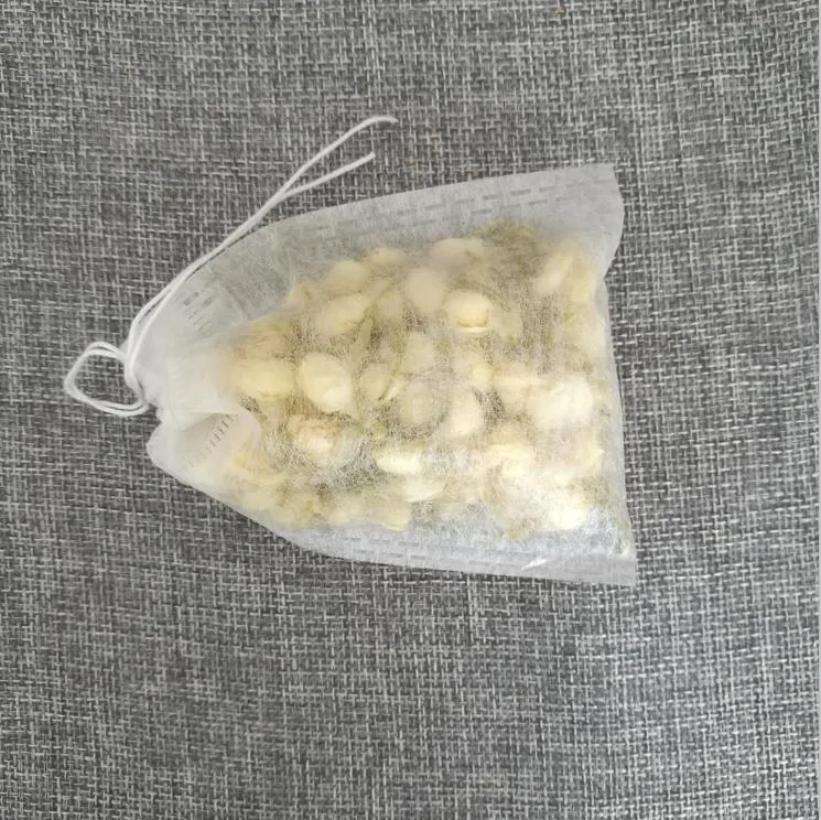 Customized 6*8cm Biodegradable Corn Fiber Empty Tea Bag with Drawstring