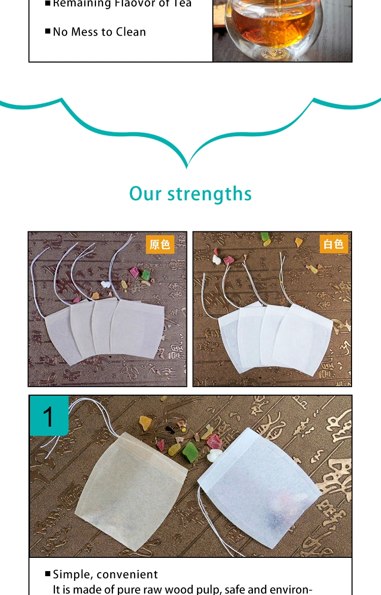 Creative Shape Empty Disposable Food Grade Paper Tea Filters, with Strings Thread White Color 100PCS/Bag