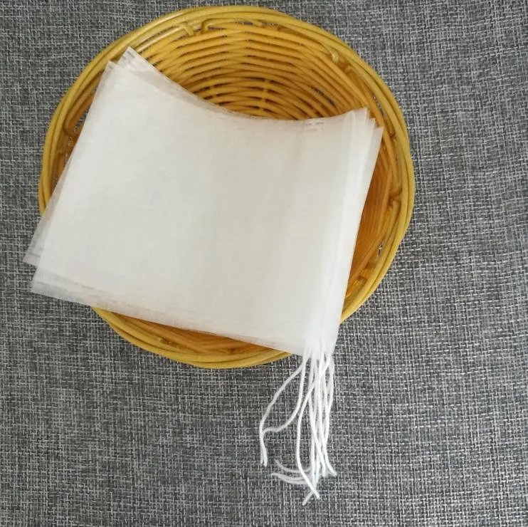 Customized 6*8cm Biodegradable Corn Fiber Empty Tea Bag with Drawstring