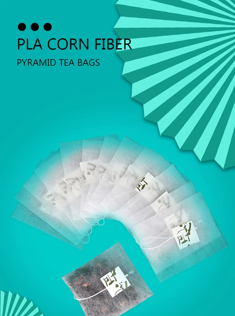 75 X 90mm 18g Imported Eco-Friendly PLA Corn Fiber Triangle Teabag