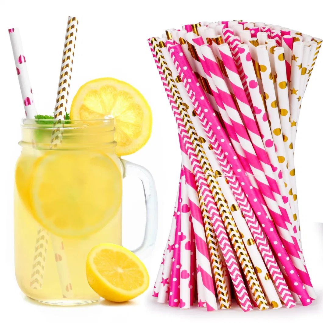 China Factory Wholesale Custom Eco Friendly Biodegradable Disposable Bubble Tea White Brown Paper Drinking Straw