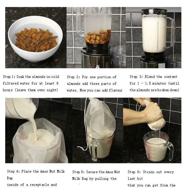 80 120 200 Micron Reusable Nylon Mesh Strainer Bag for Nut Milk