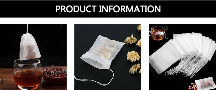 PLA Biodegradable Empty Corn Fiber Material Tea Bag with Drawstring