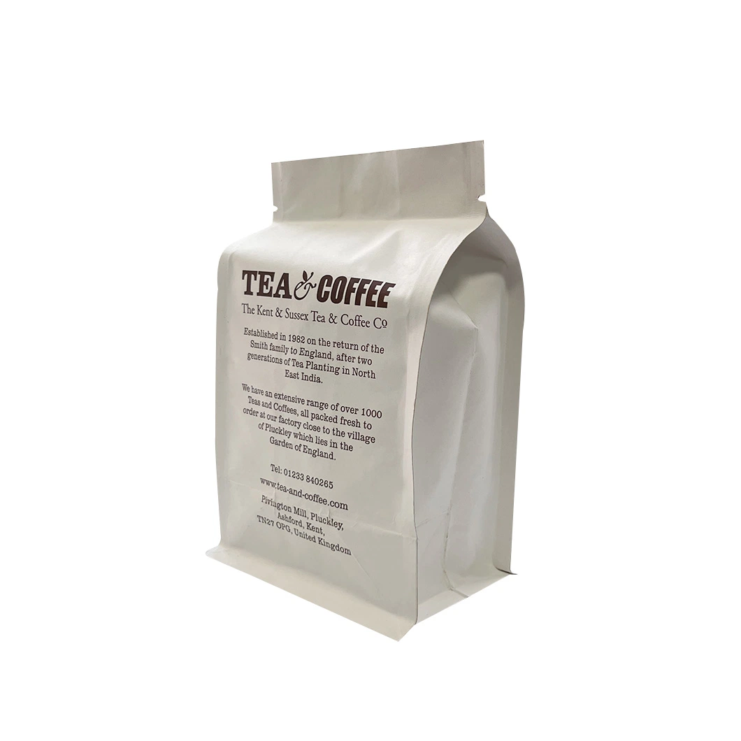 Wholesale Heat Sealable Aluminum Foil Plastic Quad Side Seal Tea Coffee Packaging Bag