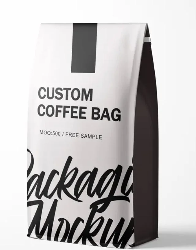 Custom White Black Designer Seal Coffee Beans Bag Food Grade Free Sample Coffee Tea Bags Package