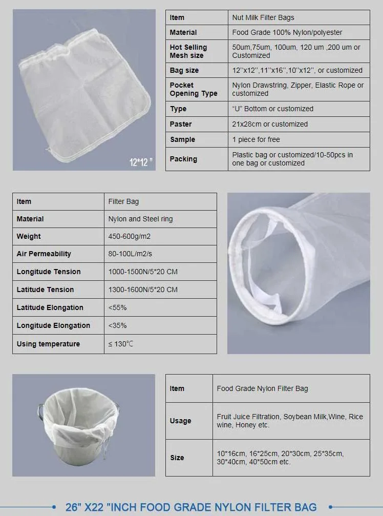 Filtration Nylon Filter Bags Oil Paint Filter Mesh Bag