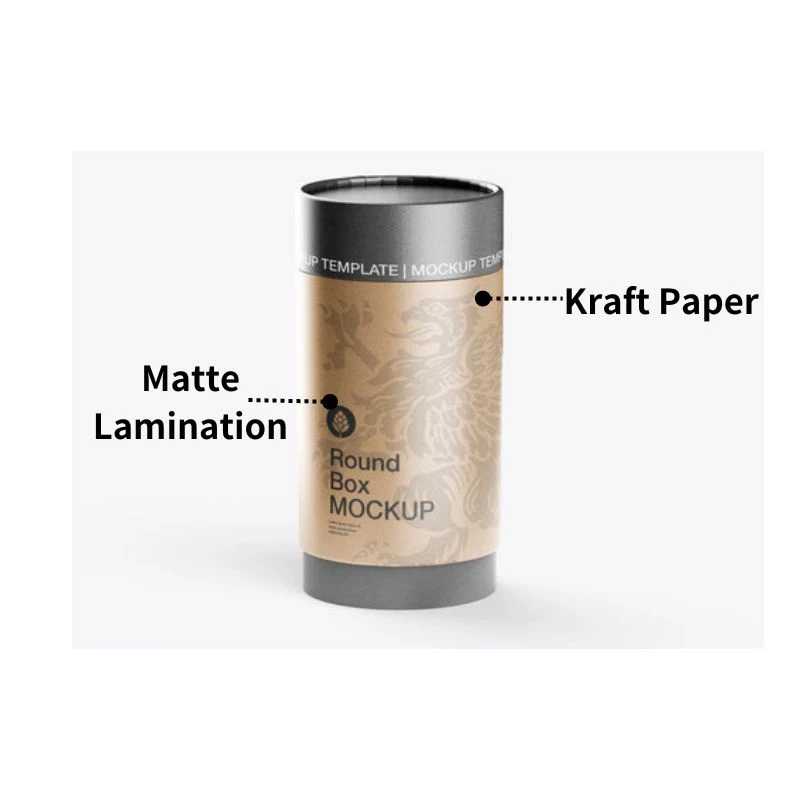 Biodegradable High Quality Kraft Paper Cylinder Box Packaging for Cosmetic Tea Candle Packaging