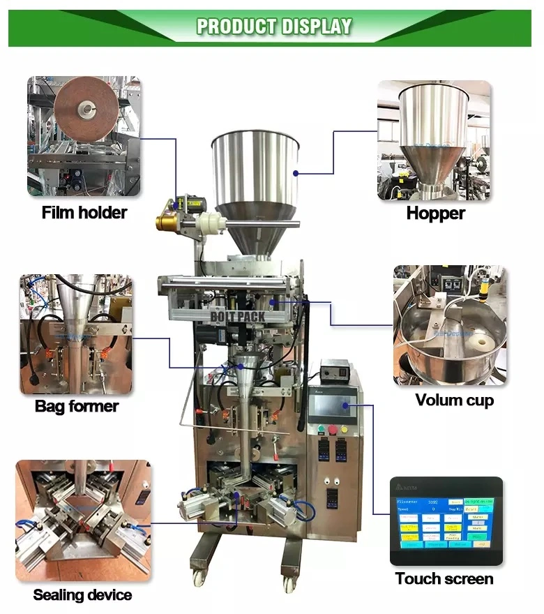 Vertical Filling Automatic Packaging Nut Chocolate Peanut in Triangle Sachet Packaging Machine