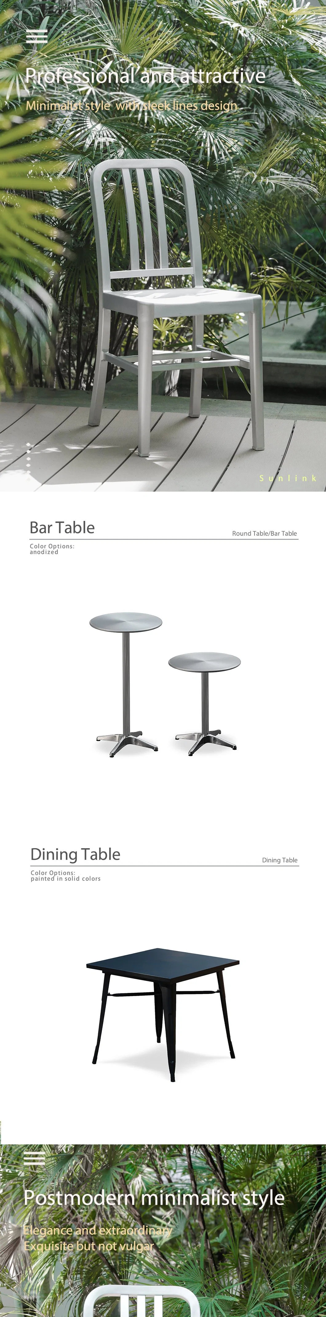 Modern Aluminum Round Bar Table for Leisure Restaurant and Outdoor Furniture