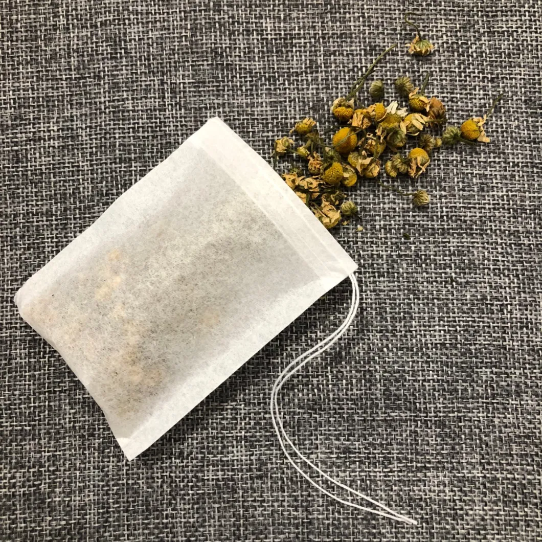 7*9cm Supply Drawstring Bleached Filter Paper Empty Tea Bag with String