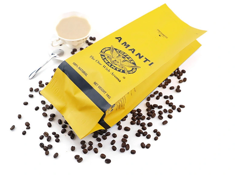 Matte Heat Sealing Empty Air Valve Aluminized Coffee Plastic Side Gusset Bag