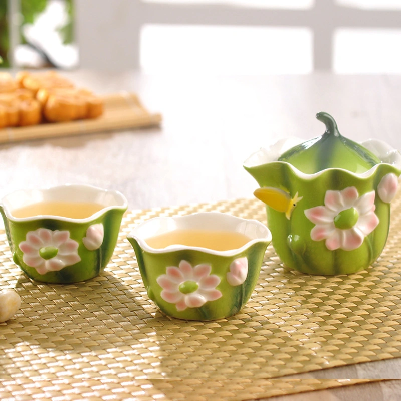 New Designed Coffee Cup Pots Coffee Ceramic Mug Classic Drinking for Afternoon Tea- Lotus Tea Set