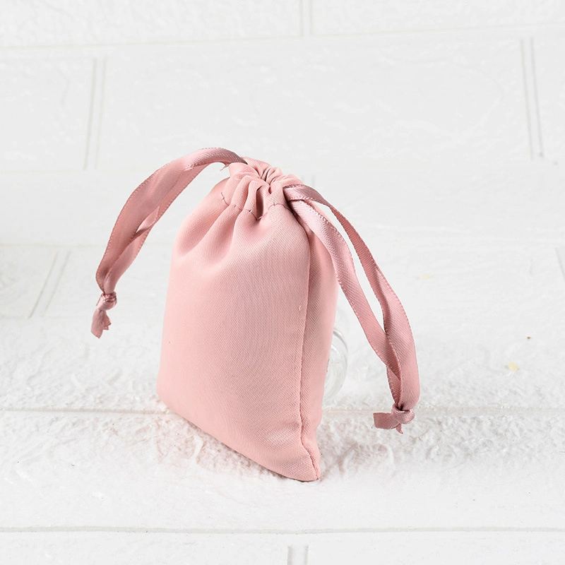 Light Pink Solid Color Blank Cotton Storage Bag Wholesale Release Bag Storage Bag Drawstring Tea Gift Bag