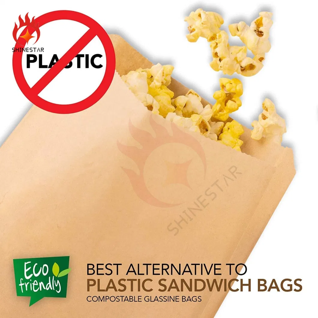 Opaque Kraft Paper Sandwich Kraft Brown Biodegradable and Compostable Food Grade Packaging Bags