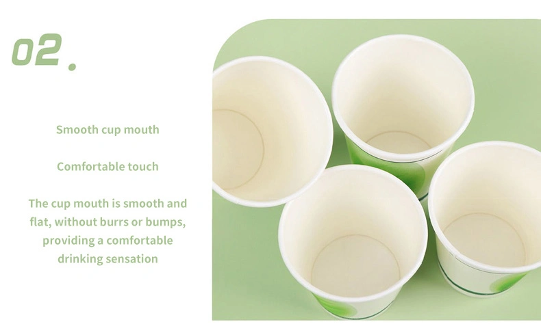 Fully Degradable Disposable PLA Coated Paper Cup, Single and Double Layer Thickened Coffee, Milk Tea, Cold and Hot Drinks, Hollow Paper Cup Packaging