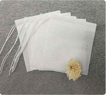 Food Grade Empty Filter Paper Bag Drawstring Individual Tea Bags with Strings