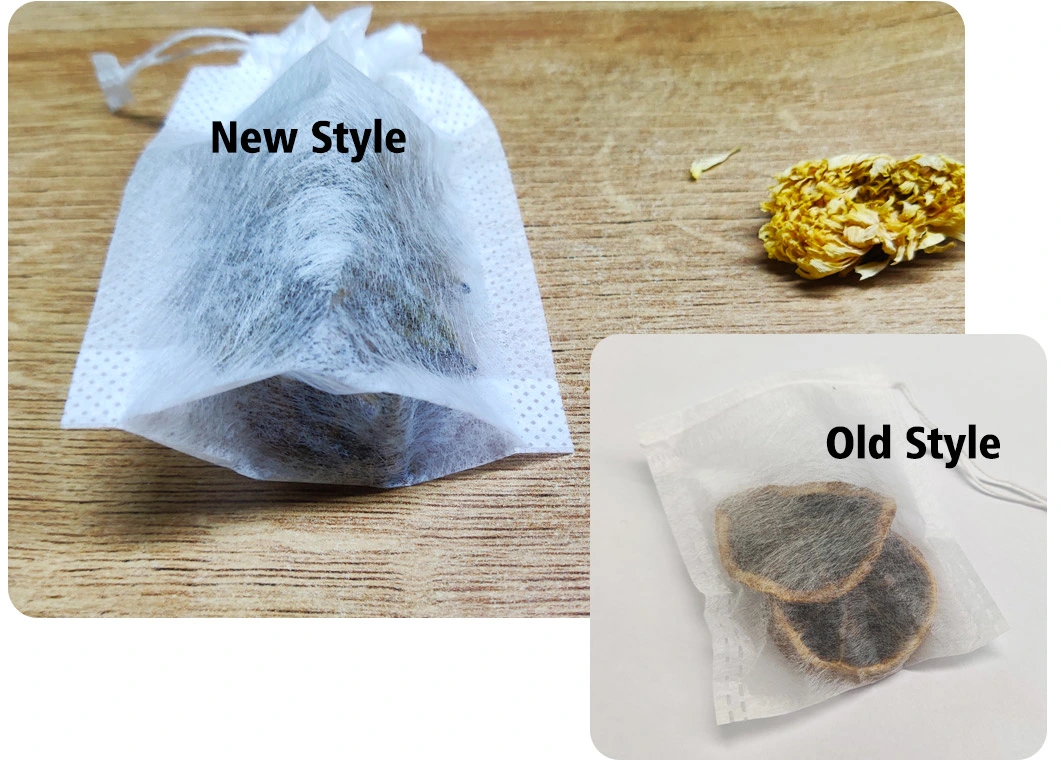 Food Grade Empty Package Teabag Corn Fiber PLA Biodegradable Tea Bags with a Inner Drawstring