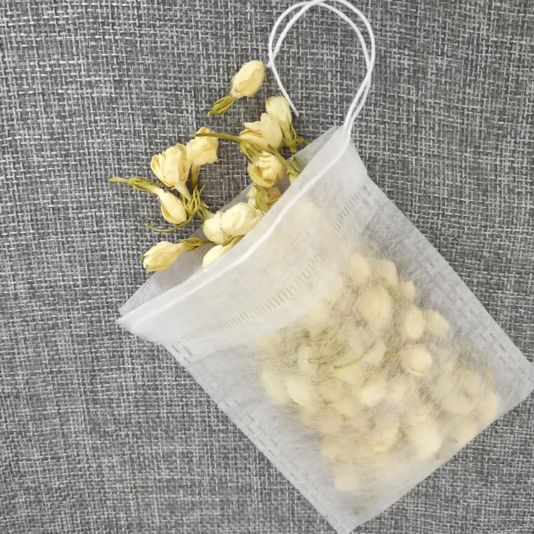 10*15cm Drawstring PLA Corn Fiber Empty Tea Bag Packaging for Sale