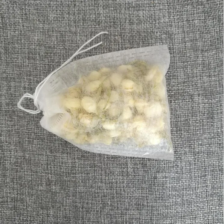 10*15cm Drawstring PLA Corn Fiber Empty Tea Bag Packaging for Sale