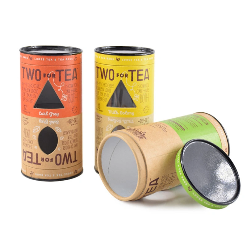 Recycled Kraft Cylinder Paper Box Tea &amp; Coffee Food Storage Paper Tube Packaging