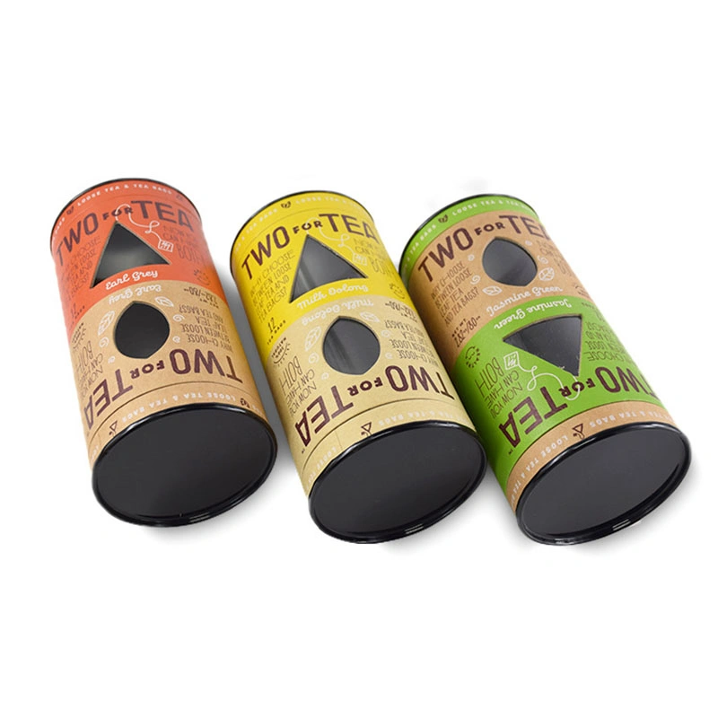 Recycled Kraft Cylinder Paper Box Tea &amp; Coffee Food Storage Paper Tube Packaging