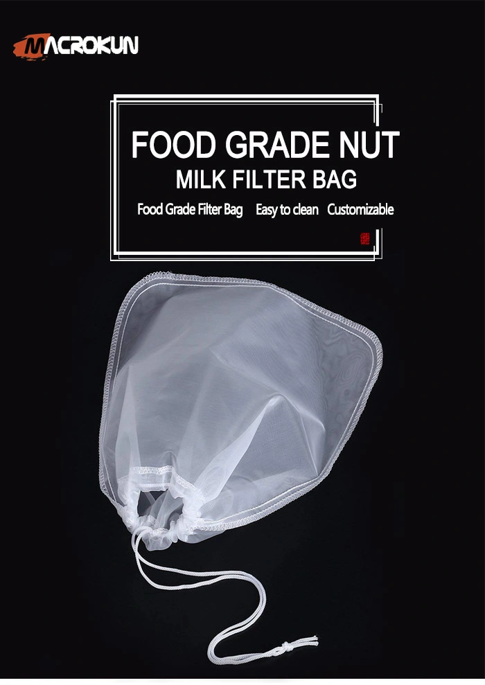 80mesh Nylon Nut Milk Filter Bag for Milk Coffee Juice